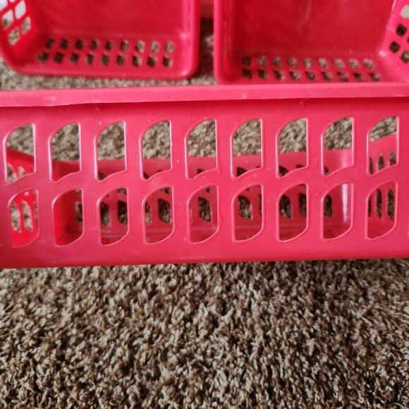 Red tray picnic parnier basket bundle of 3 - Picture 4 of 8